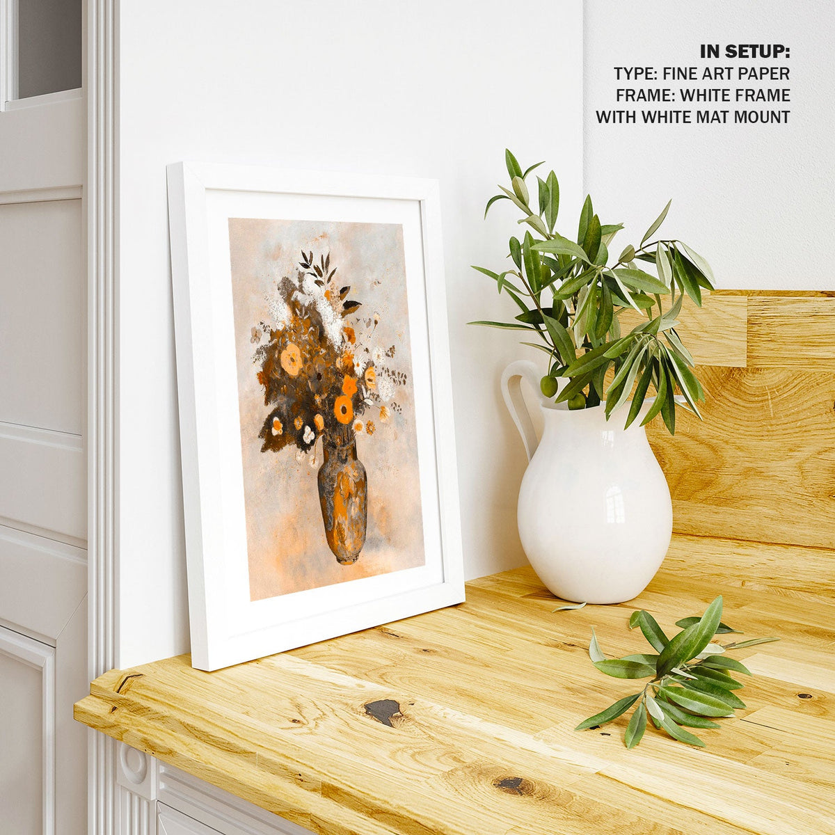 A Bouquet in a Chinese vase, Botanical Flower Paintings