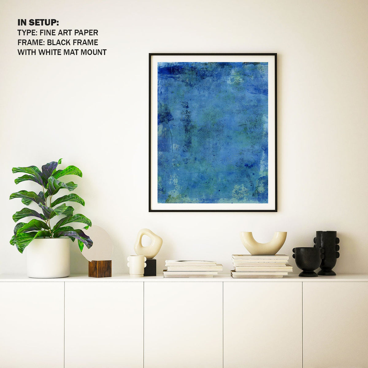 Abstract Blue Painting on Canvas