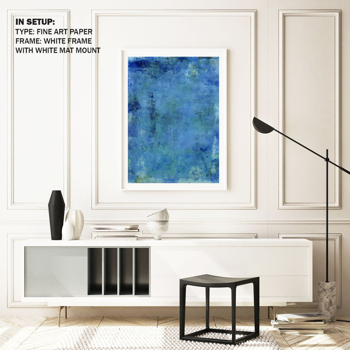 Abstract Blue Painting on Canvas