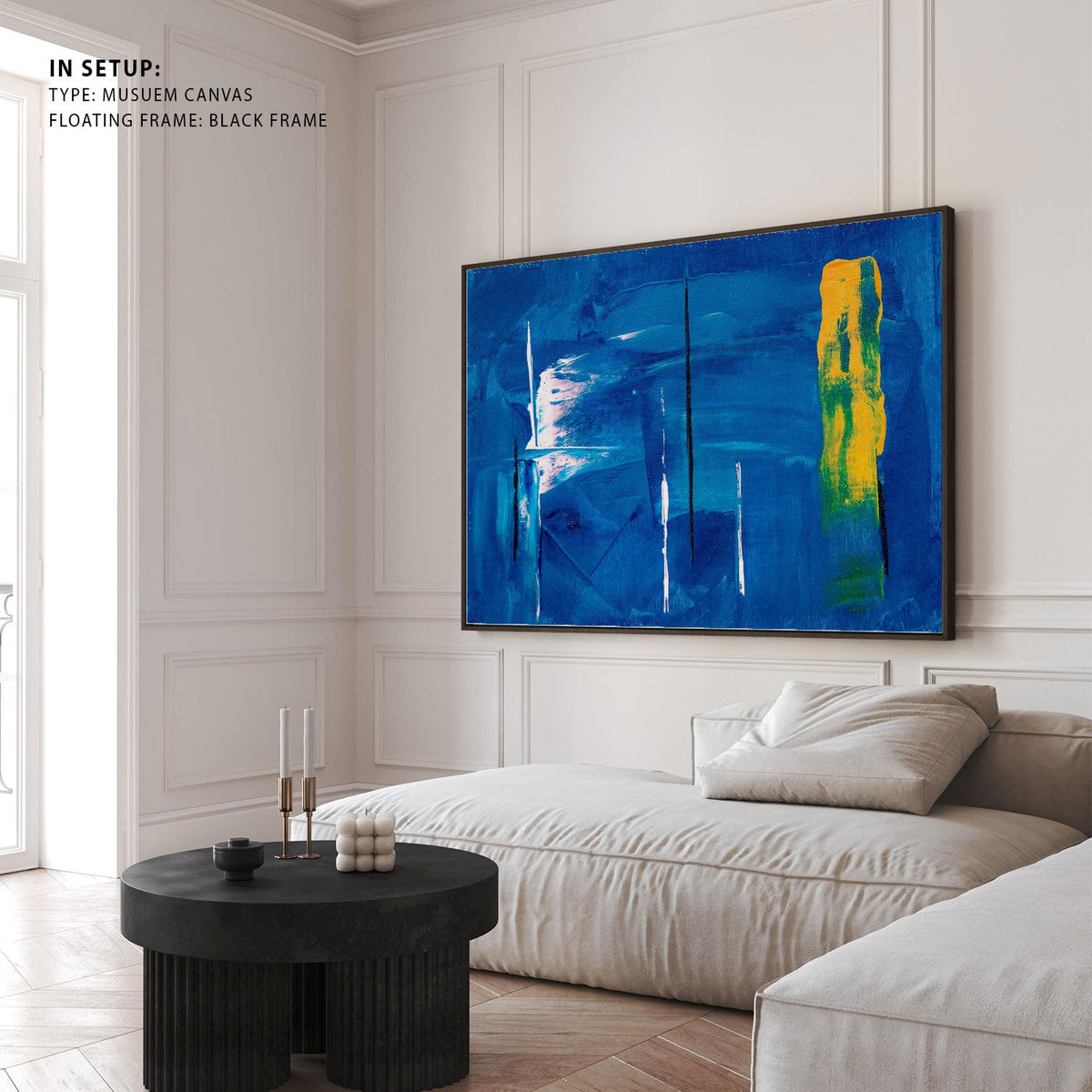 Abstract Blue Canvas Painting