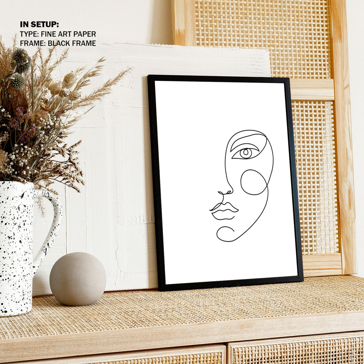 Abstract Face One Line Art