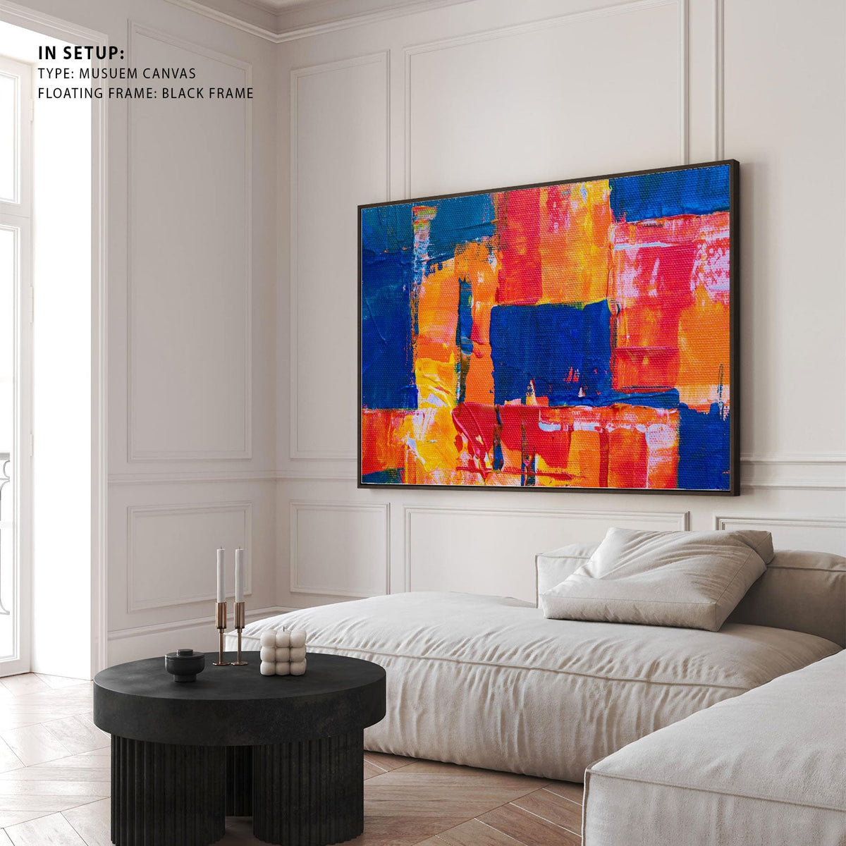 Abstract Canvas Painting with Vibrant Color