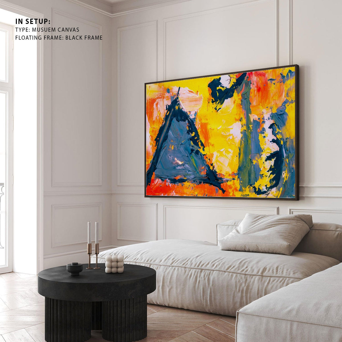 Abstract Canvas Painting with Vibrant Colors IV