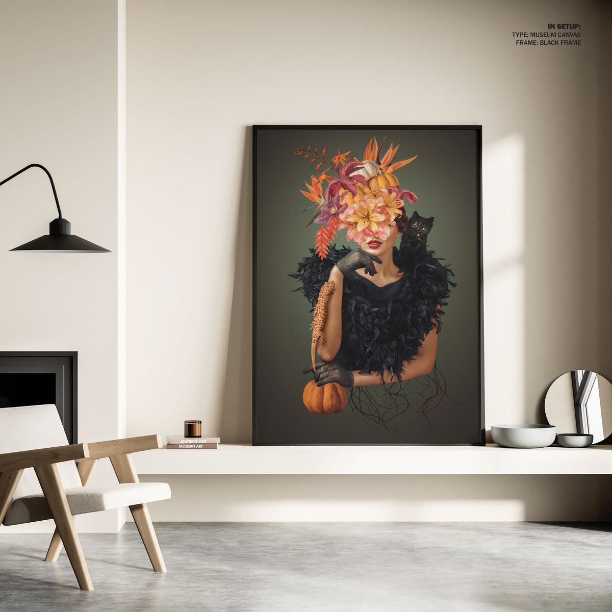 Abstract Flowers Woman, Pop Art Painting