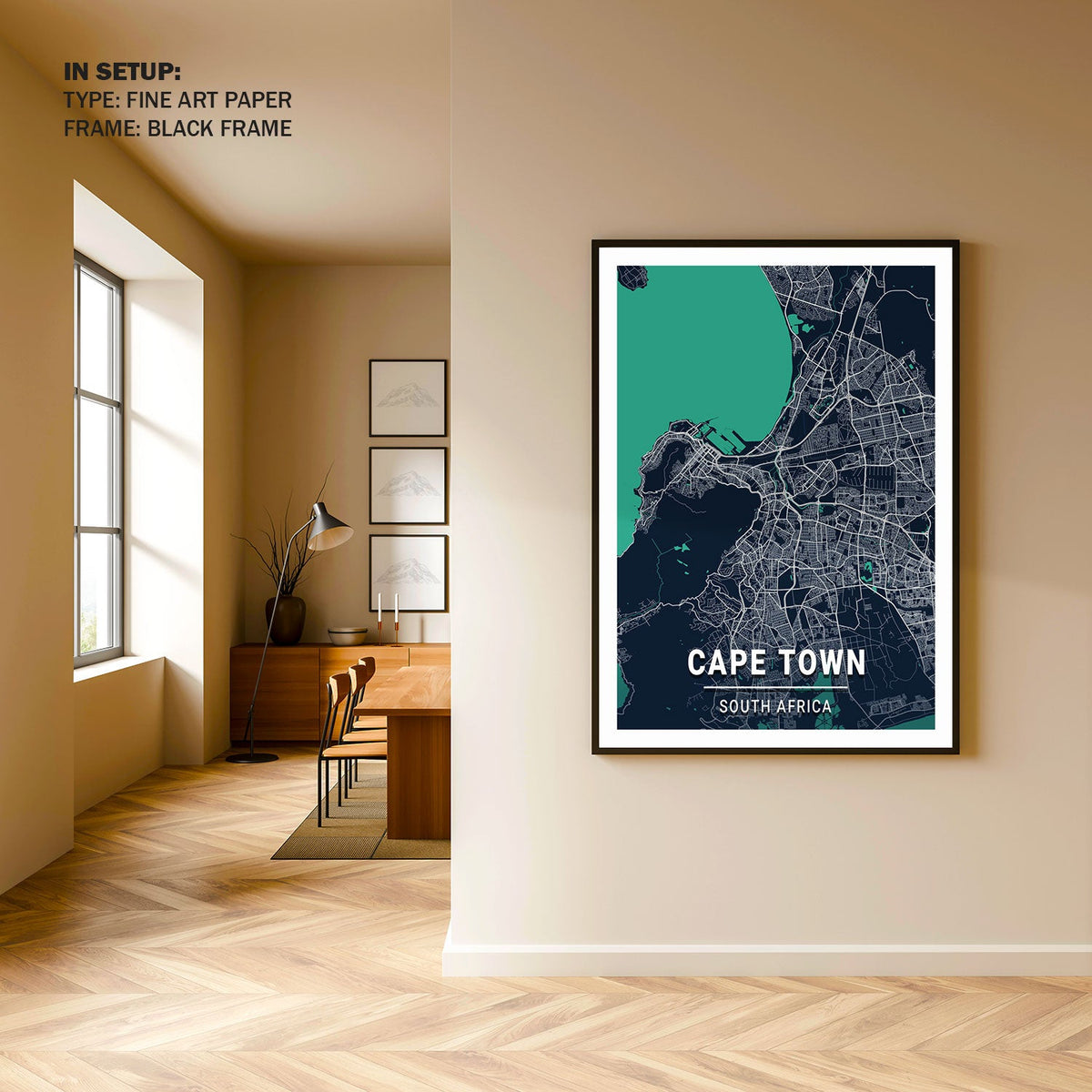 Cape Town Blue Dark City Map