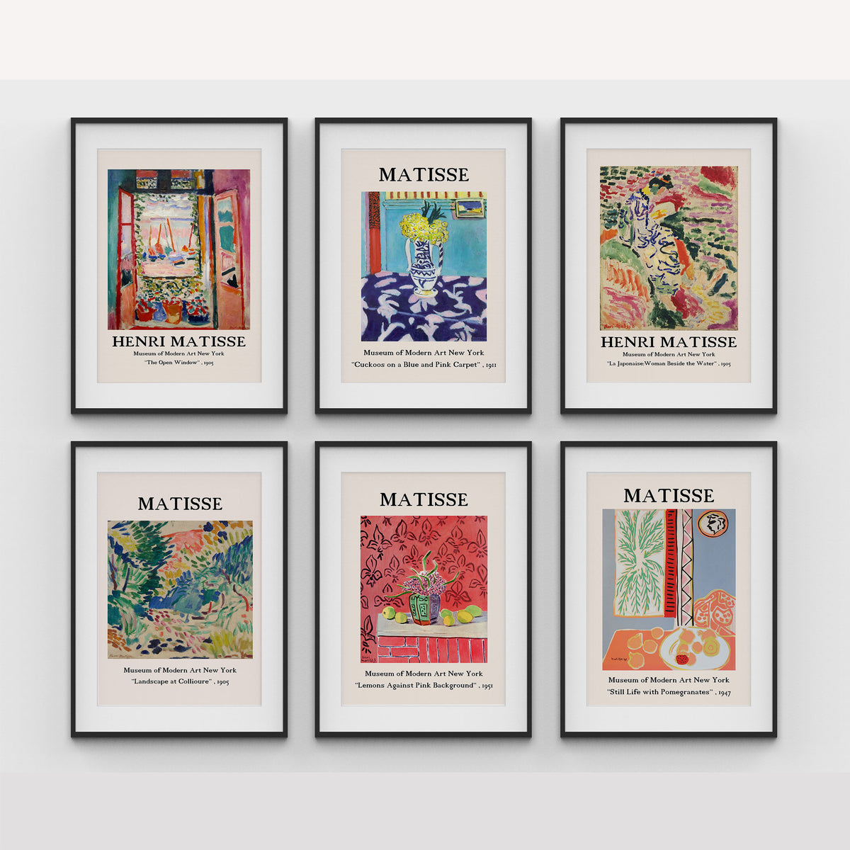 Henri Matisse Art Set of 6, Matisse Exhibition Poster, Matisse Poster, Matisse Gallery Wall Art