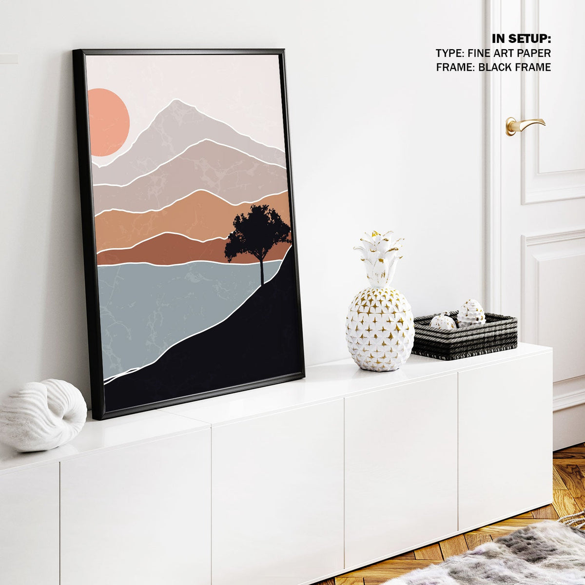 The Evening in Mountains 02, Minimalist Art Painting