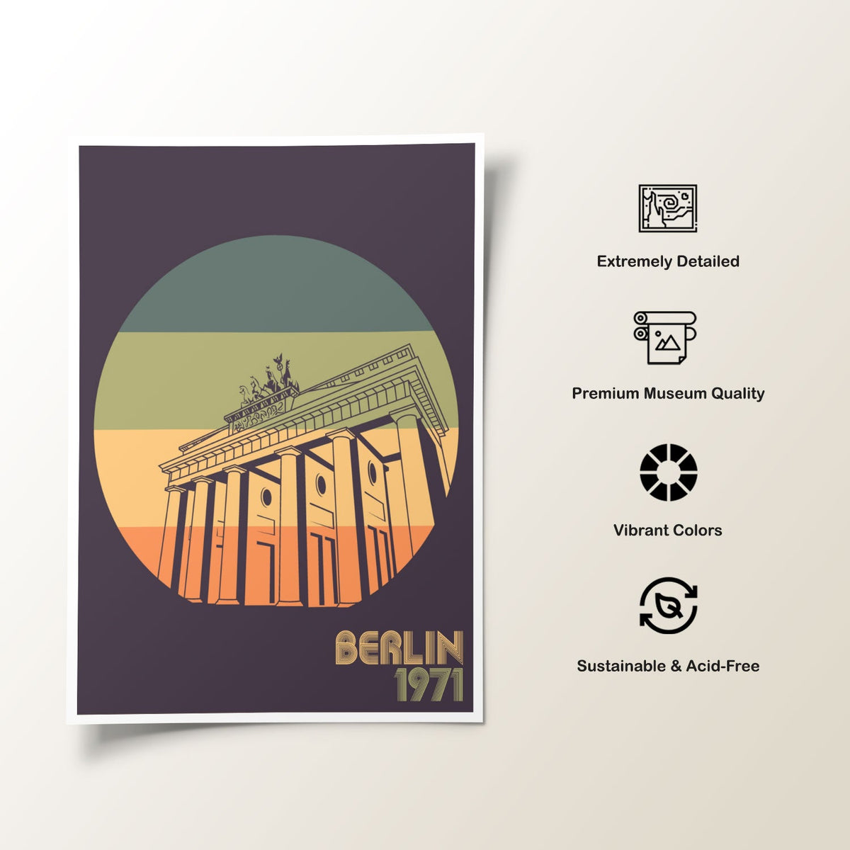 European Attractions Berlin Travel Poster