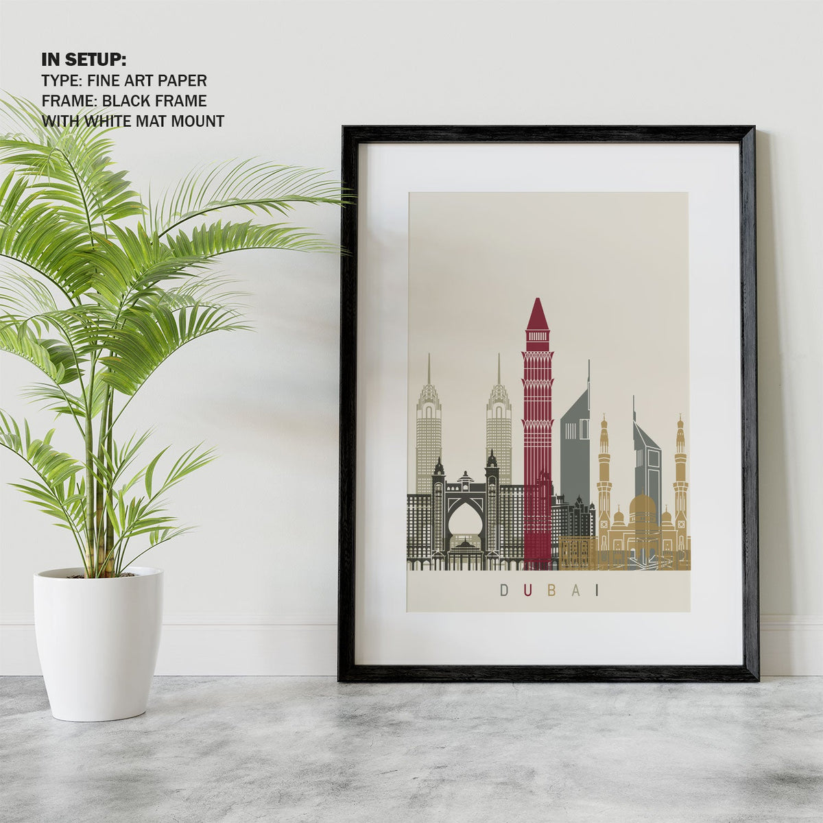 Skyline Dubai Travel Poster