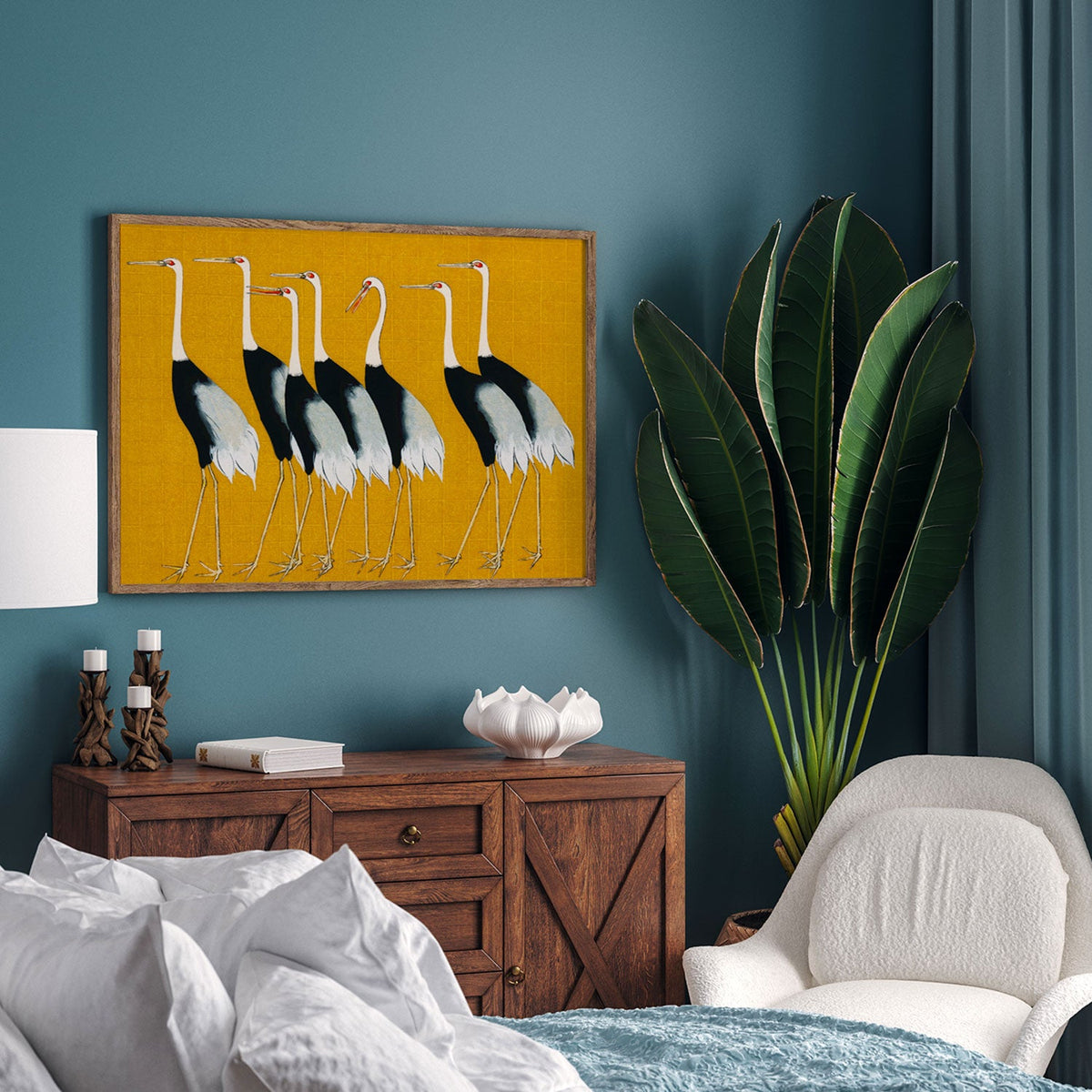 A Flock of beautiful Japanese red, Japanese Art Painting