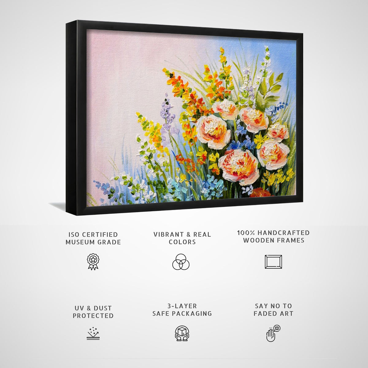 Abstract bouquet of summer flowers, Big Canvas Paintings