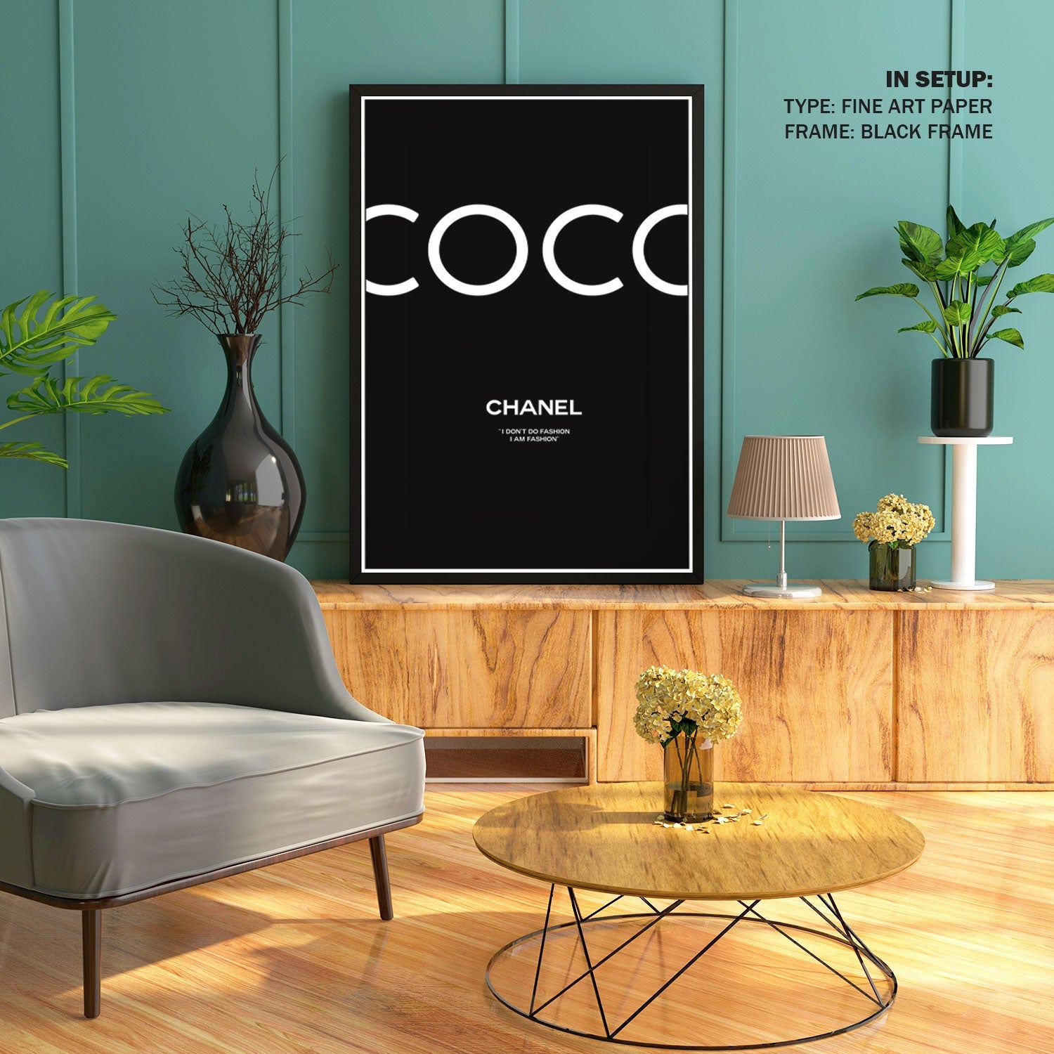 Coco Chanel Poster in Black: Buy Premium Framed Fashion Posters