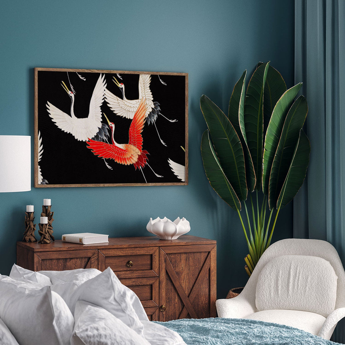 Flying Cranes, Japanese Art Painting