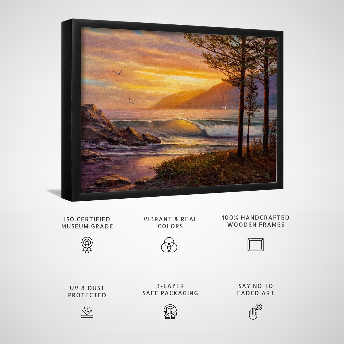 Pines on the coast of the Pacific Ocean , Big Canvas Paintings