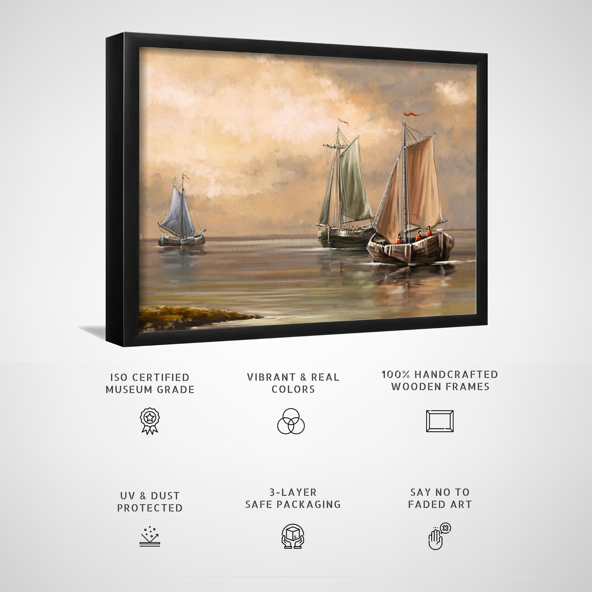 Sea landscape s fisherman boats ships art, Big Canvas Paintings