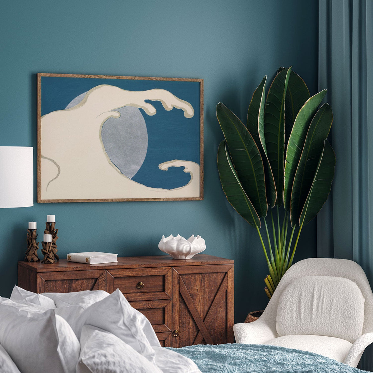 Waves and sun from Momoyogusa by Kamisaka Sekka, Japanese Art Painting