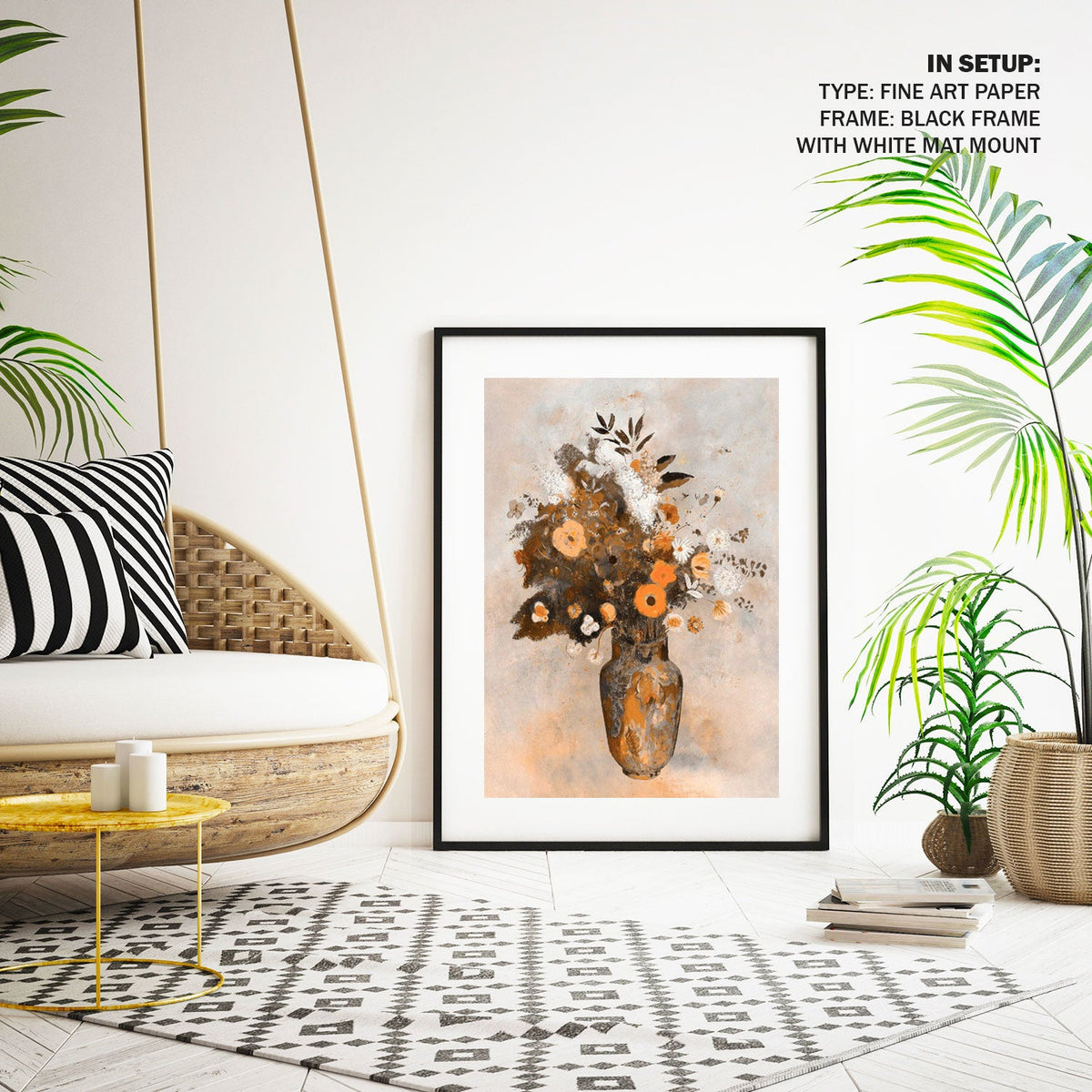 A Bouquet in a Chinese vase, Botanical Flower Paintings