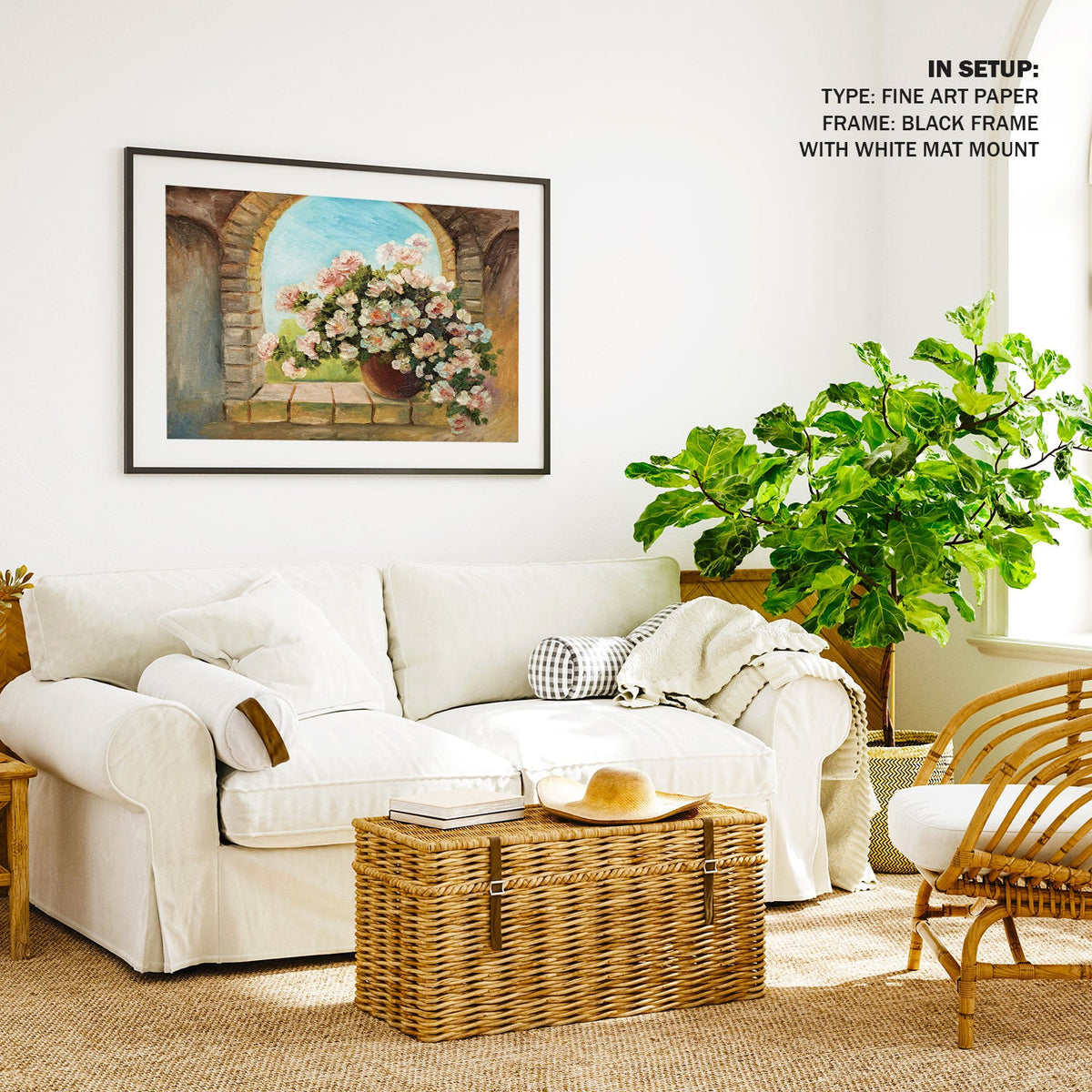 A Flower pot near the window, Botanical Flower Paintings