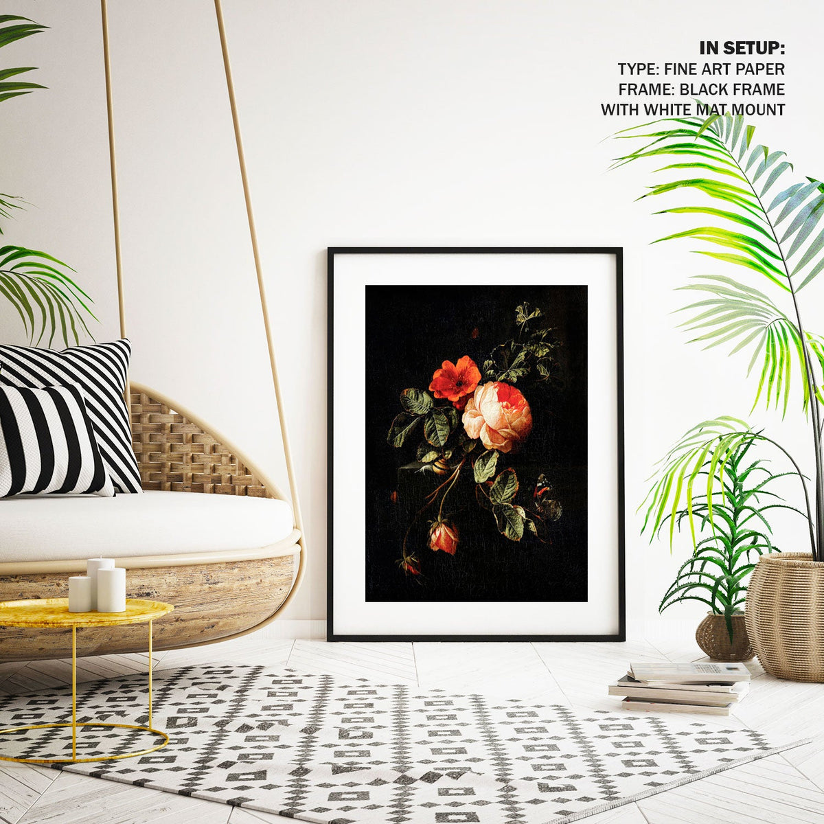 A Still Life with Roses by Elias, Botanical Flower Paintings