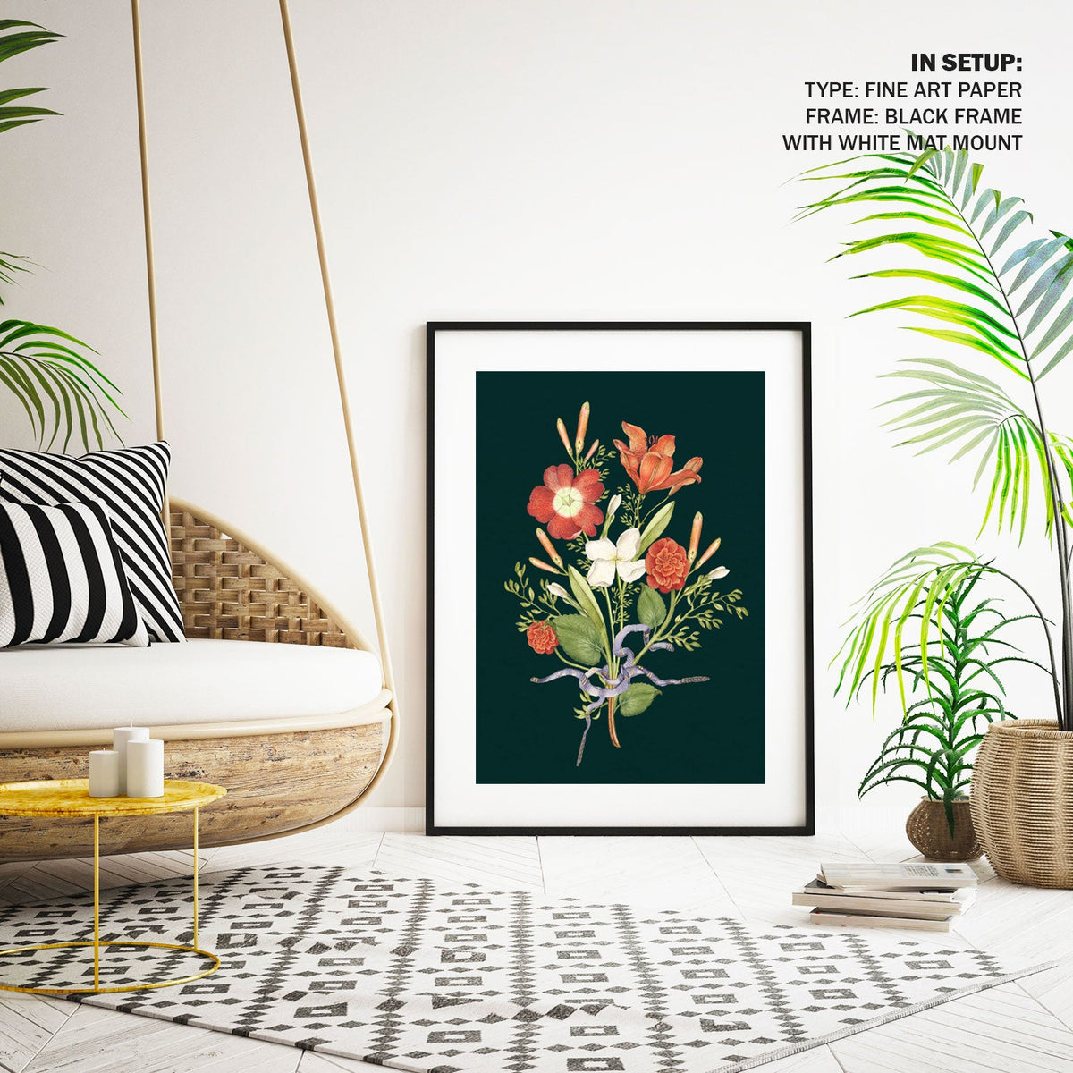 A Wildflower Bouquet, Botanical Flower Paintings