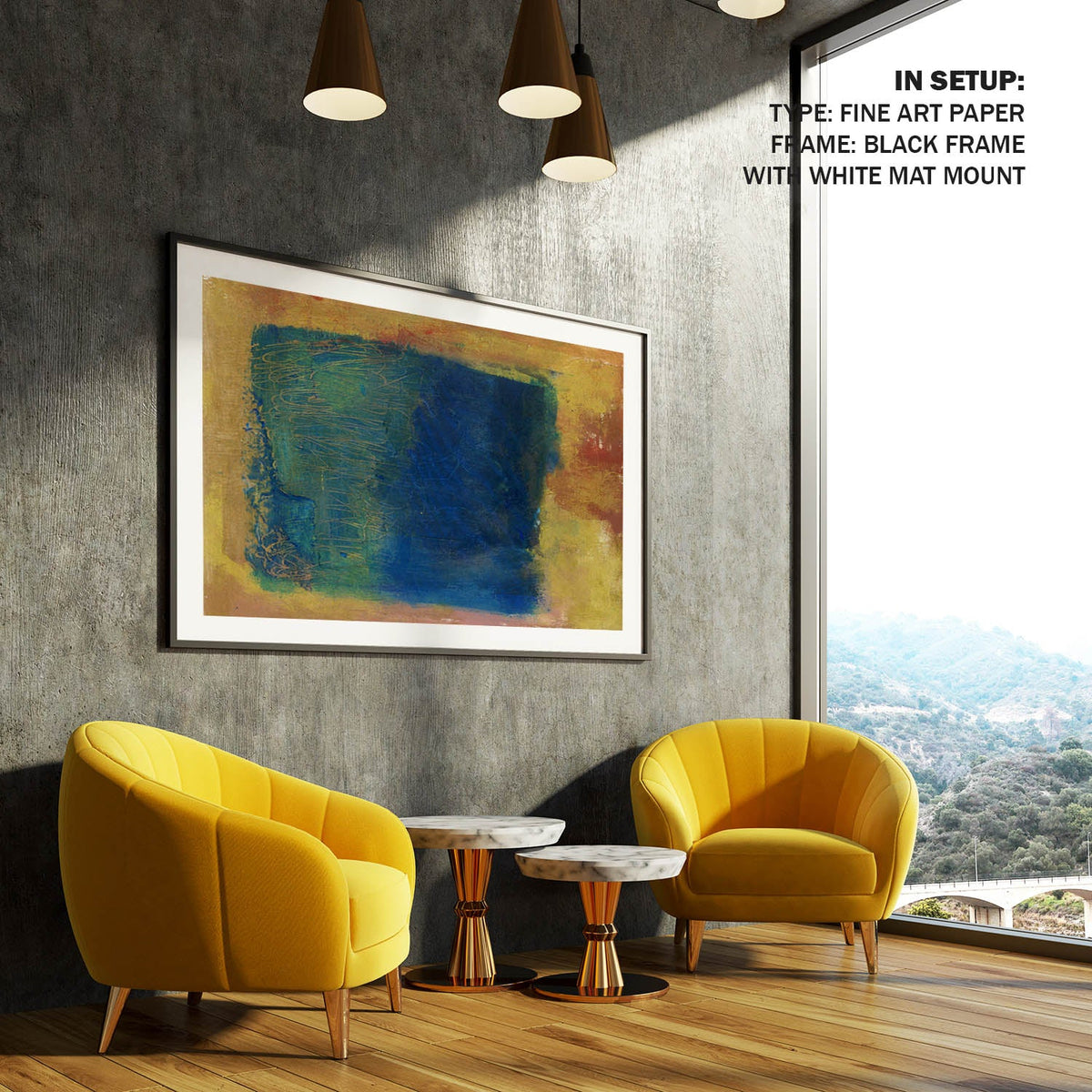 Abstract Blue Rusty Art Painting