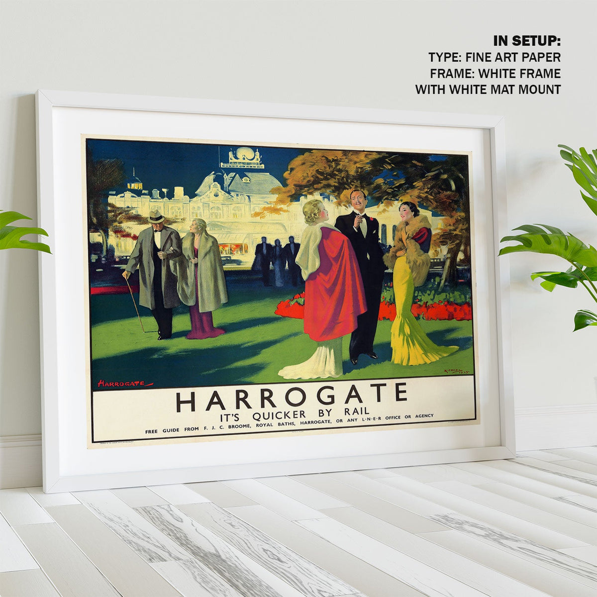 Harrogate Its Quicker by Rail Travel Poster