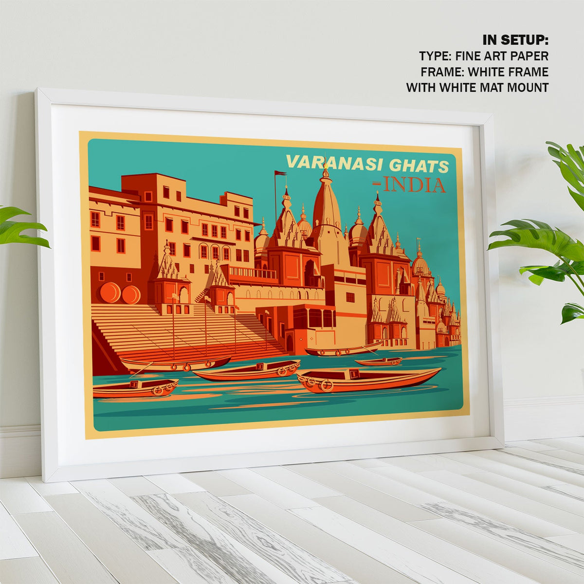 India Varanasi Ghats of Uttar Pradesh Travel Poster