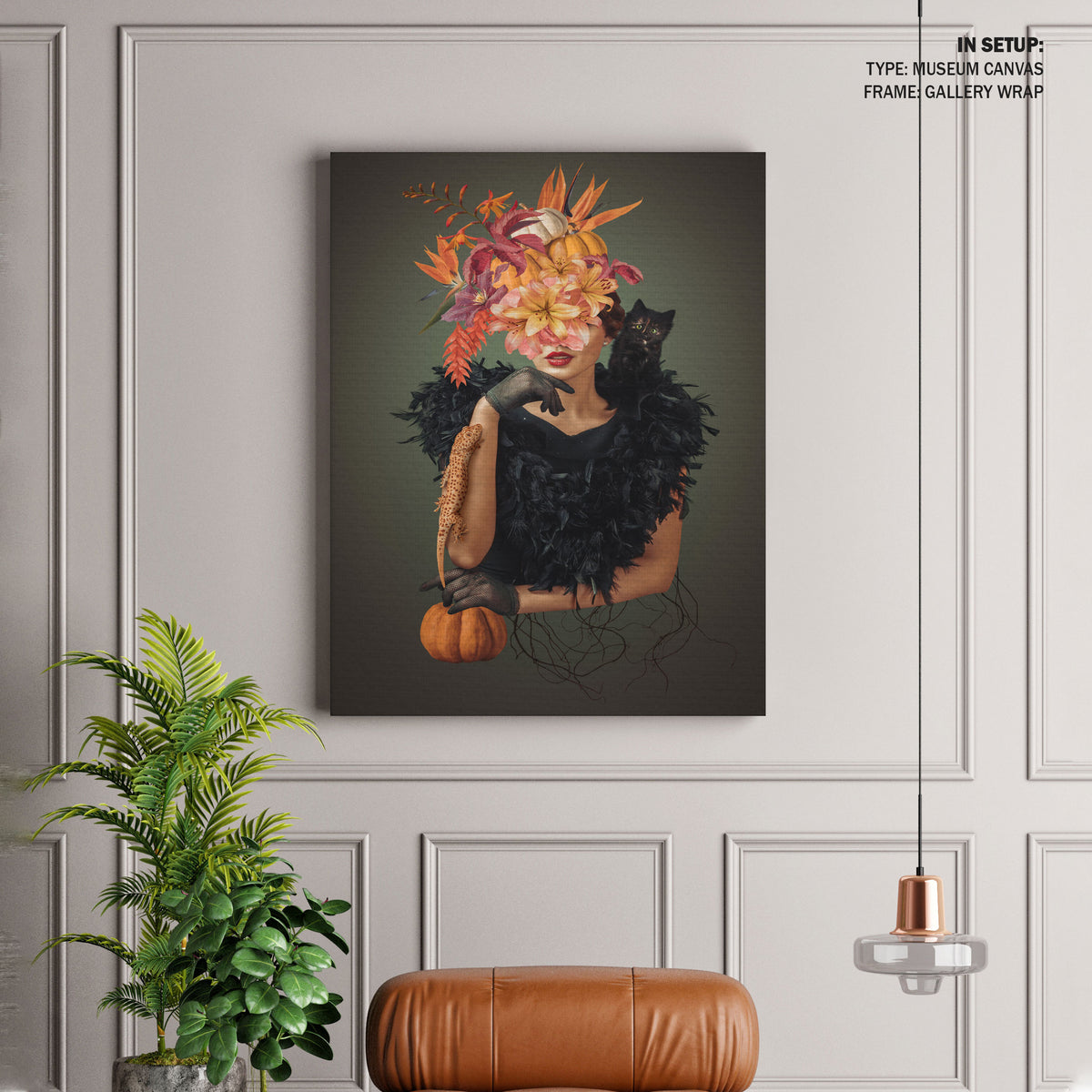 Abstract Flowers Woman, Pop Art Painting