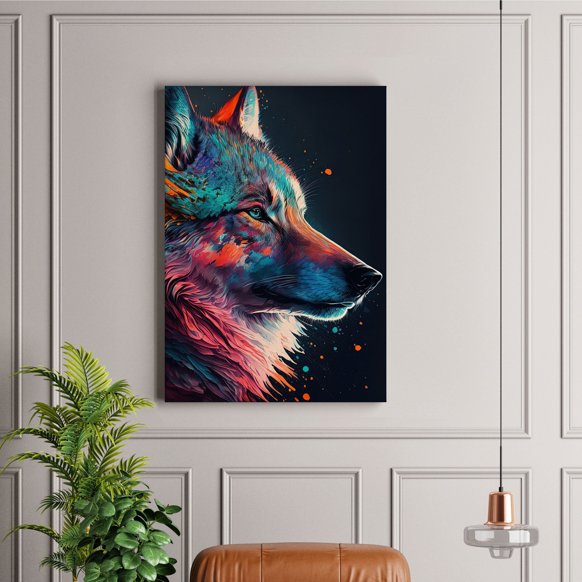 Buy Wolf Pop Art Painting & Art Print Online India. – Dessine Art