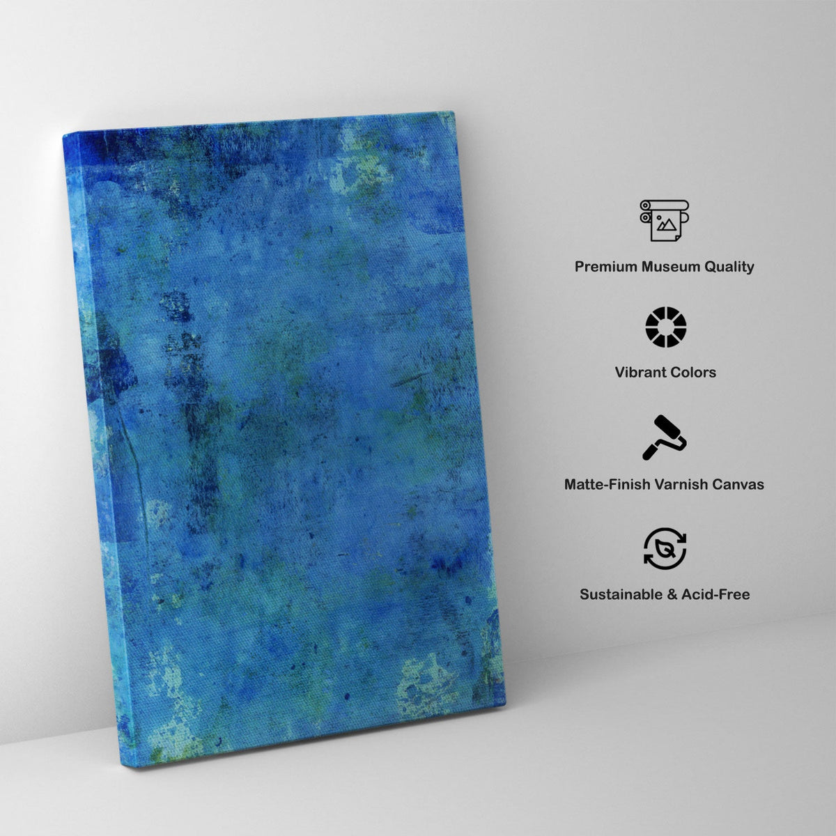 Abstract Blue Painting on Canvas