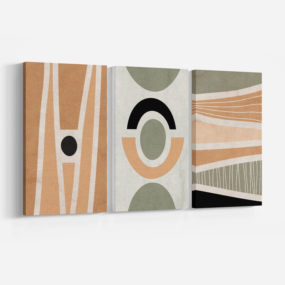 Abstract Geometric Art Set of 3, Modern Wall Art, Boho Art