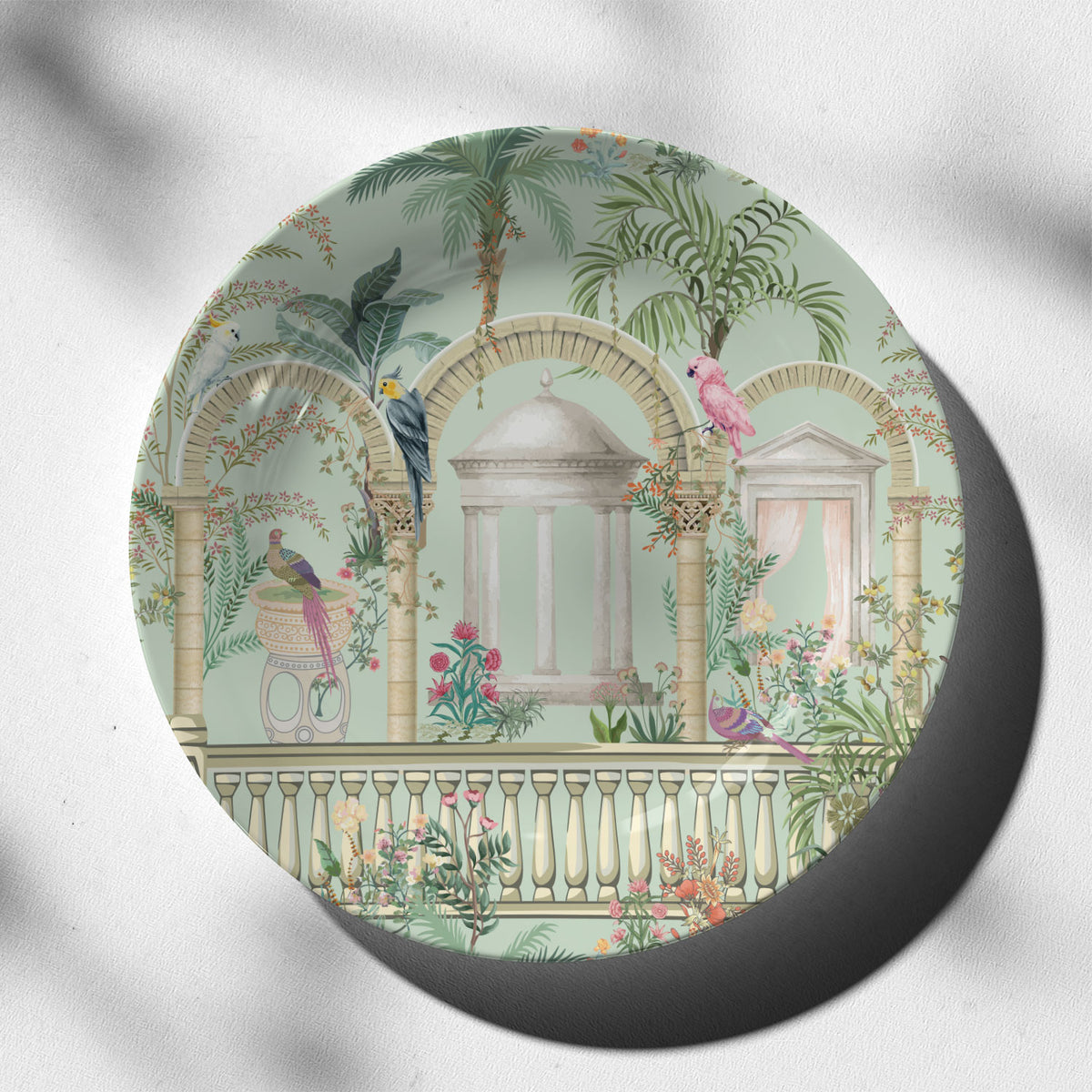 Traditional Greek Mughal Garden Mix, decorative wall plate