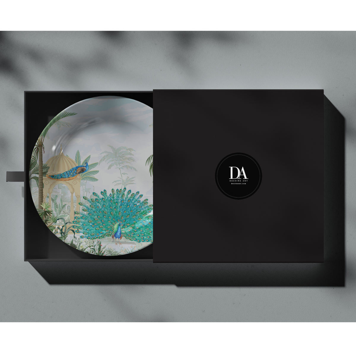 Peacock in the Garden, decorative wall plate