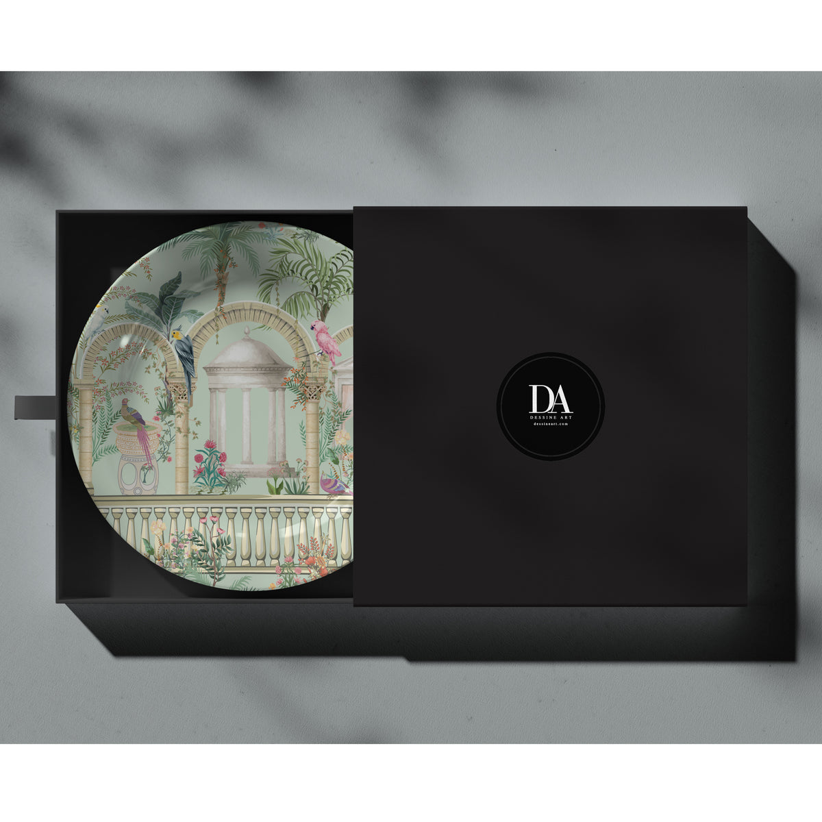 Traditional Greek Mughal Garden Mix, decorative wall plate