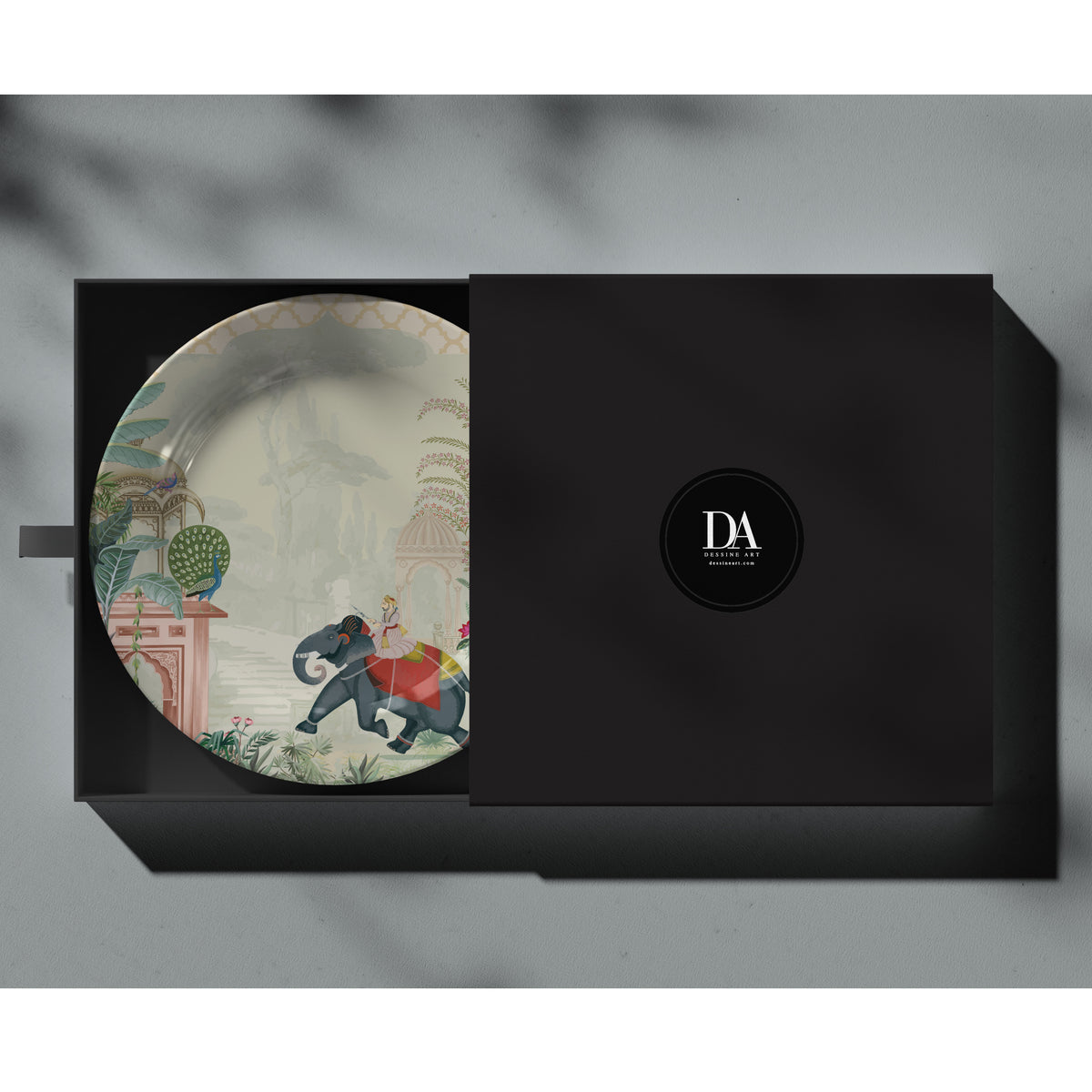 King Riding Elephant, decorative wall plate