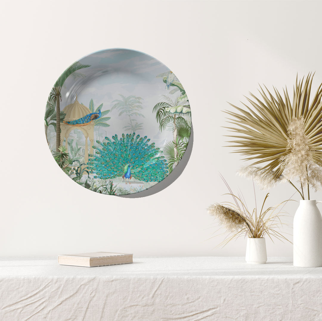 Peacock in the Garden, decorative wall plate