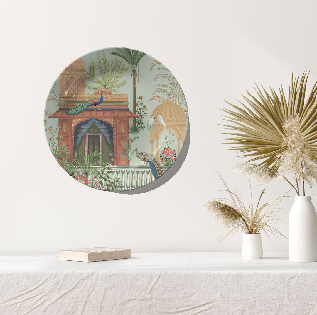 Traditional Mughal Garden, decorative wall plate