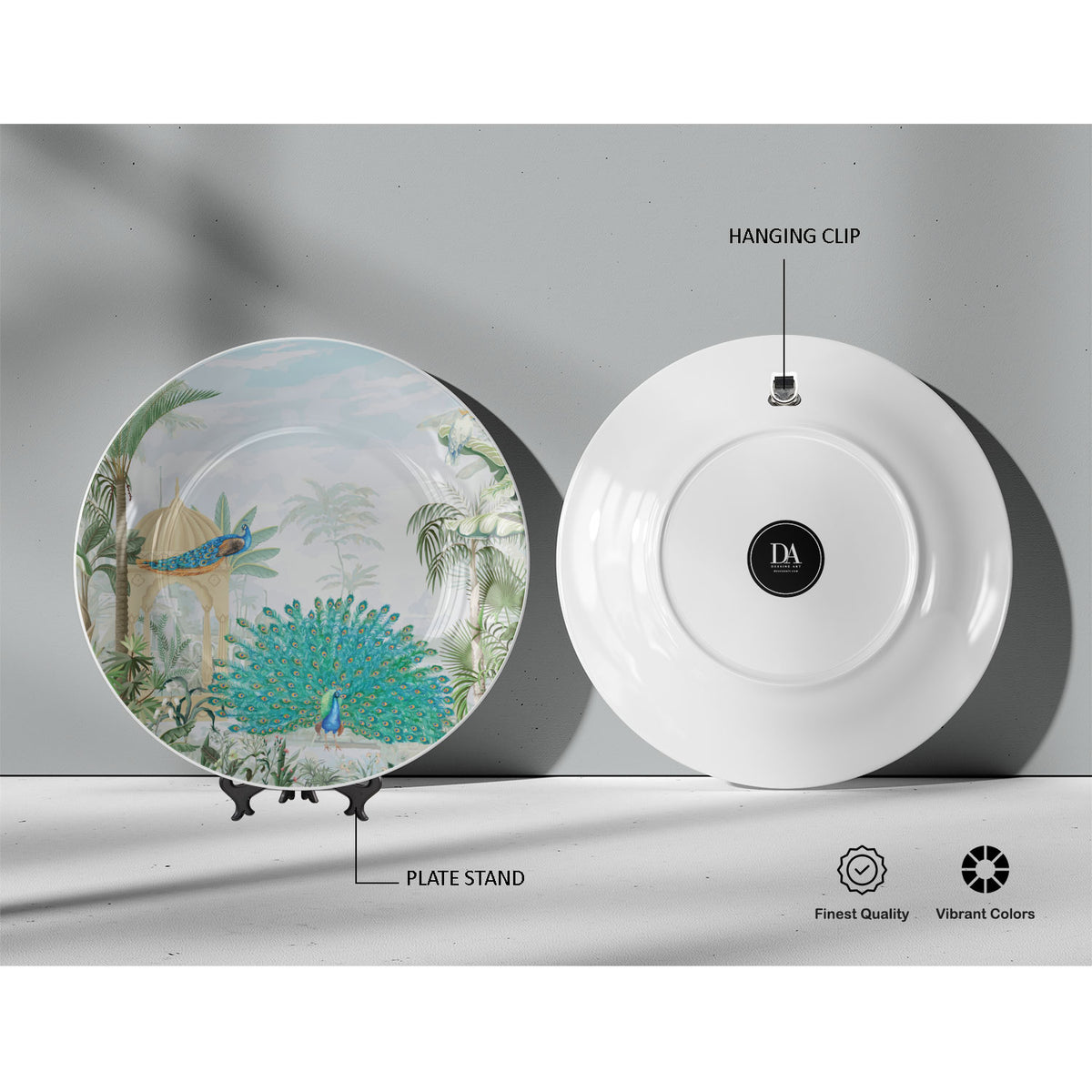Peacock in the Garden, decorative wall plate