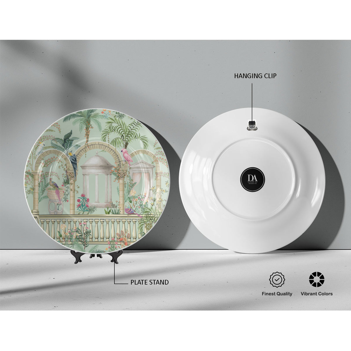 Traditional Greek Mughal Garden Mix, decorative wall plate