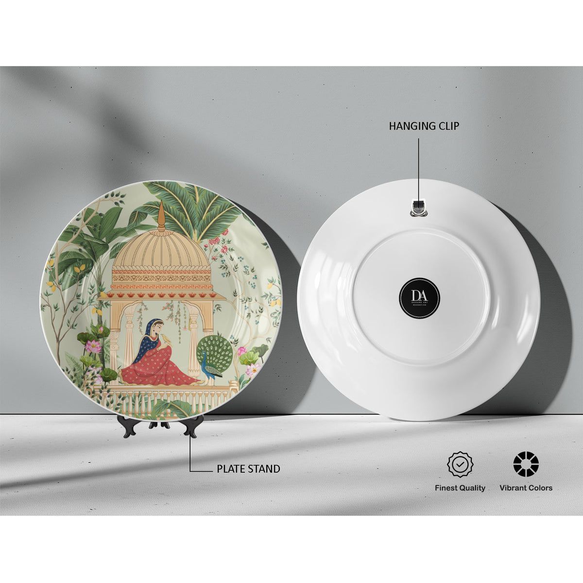 Mughal Queen in the Garden, decorative wall plate