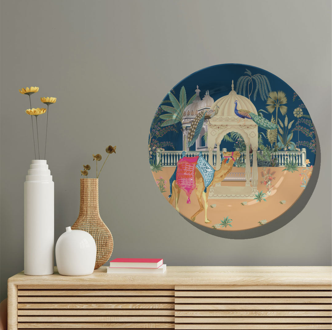 Camel in the Garden, decorative wall plate