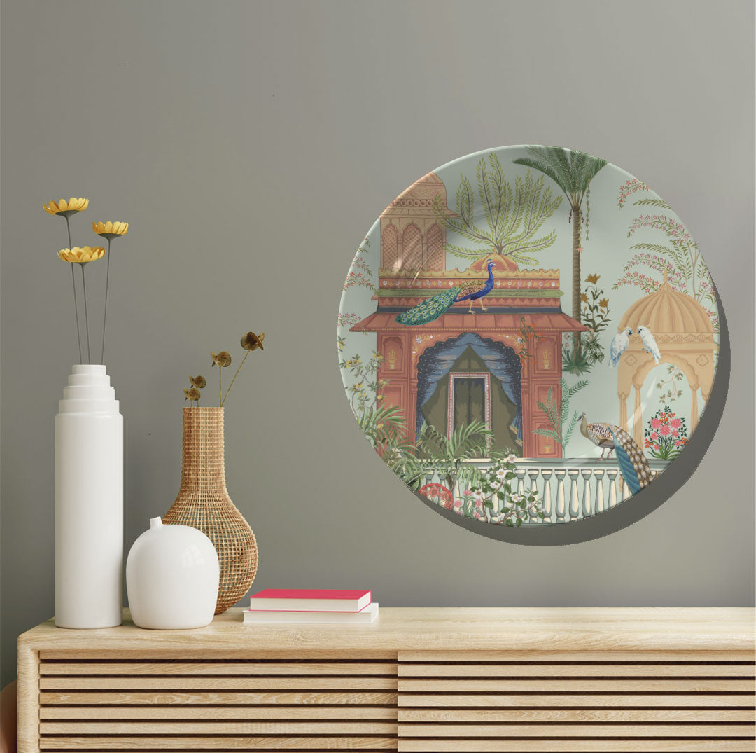 Traditional Mughal Garden, decorative wall plate