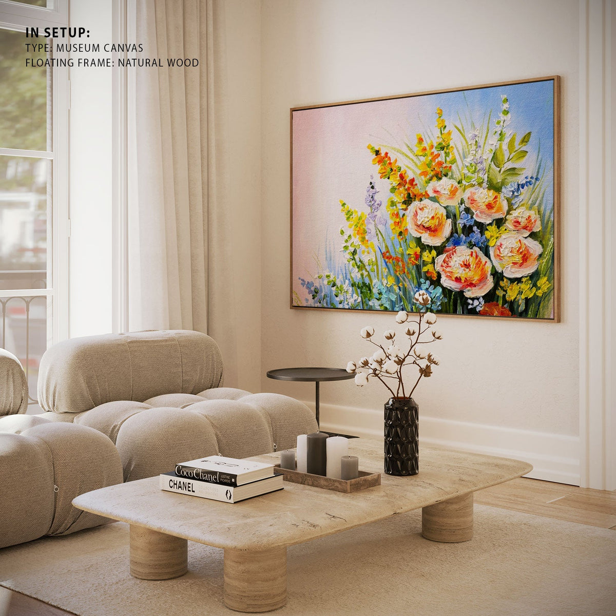 Abstract bouquet of summer flowers, Big Canvas Paintings