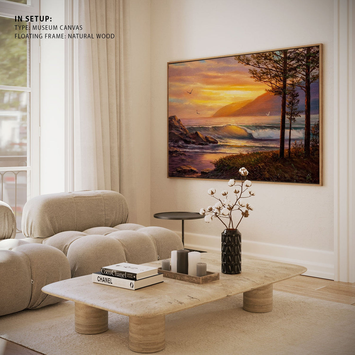 Pines on the coast of the Pacific Ocean , Big Canvas Paintings