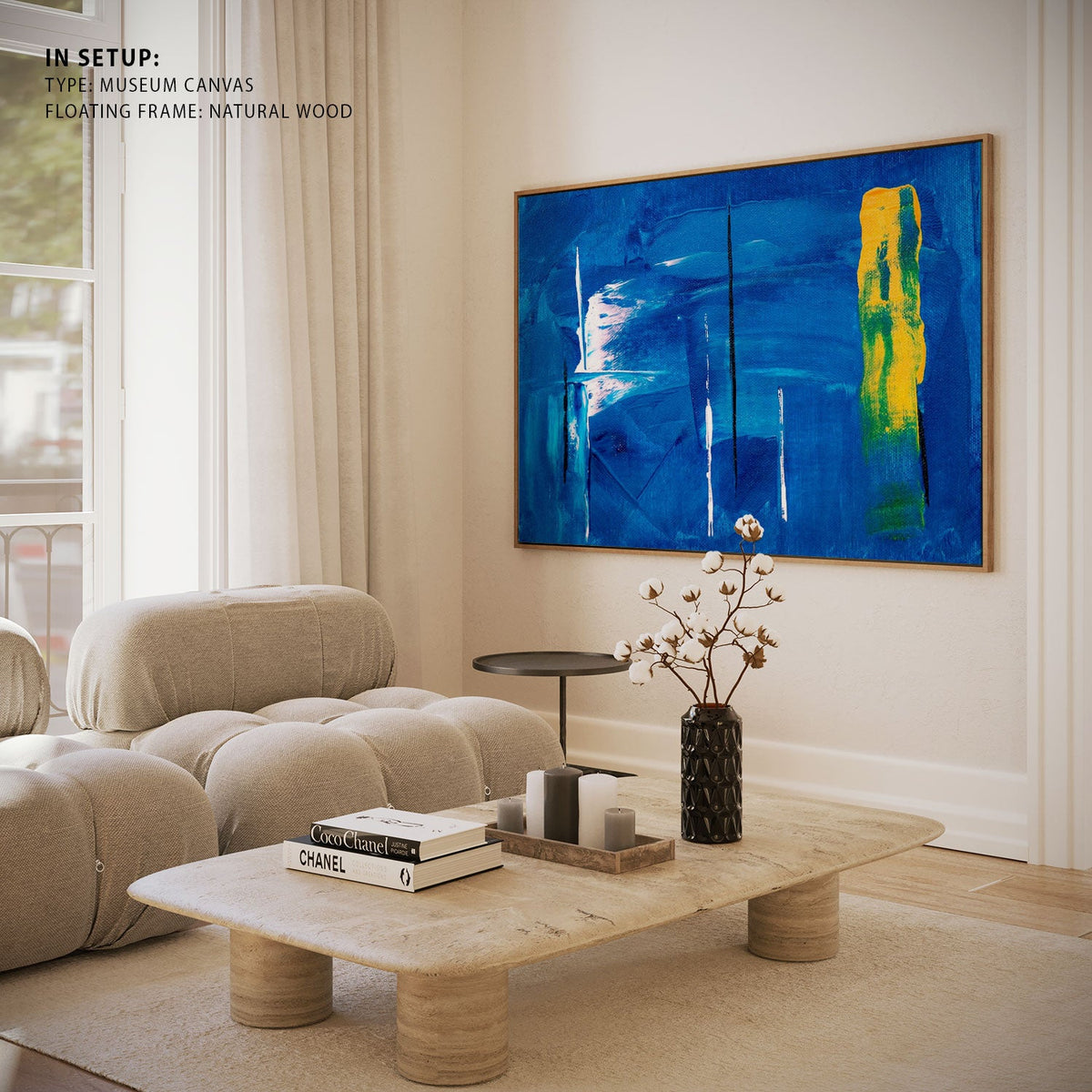 Abstract Blue Canvas Painting