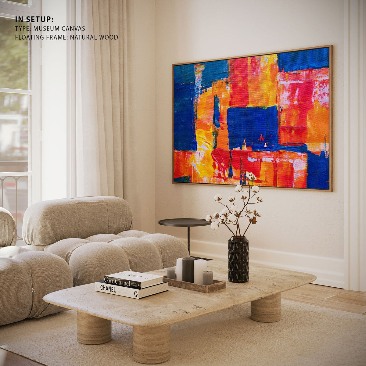 Abstract Canvas Painting with Vibrant Color