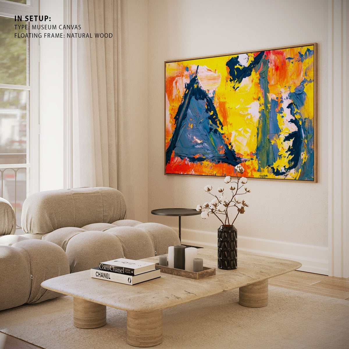 Abstract Canvas Painting with Vibrant Colors IV