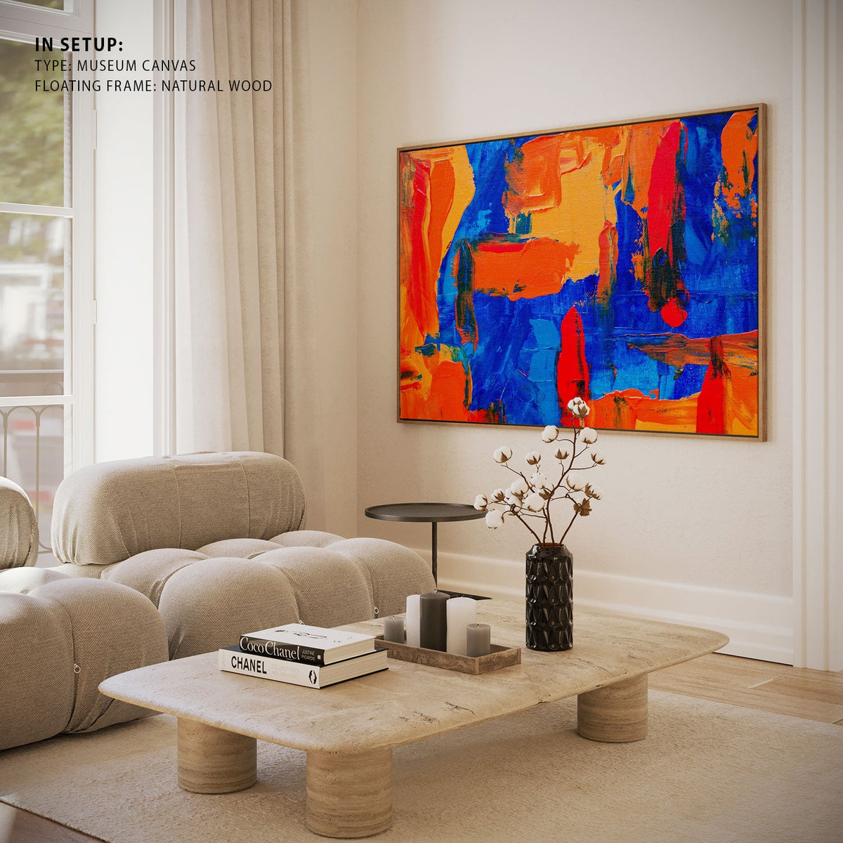 Abstract Canvas Painting with Vibrant Colors VI