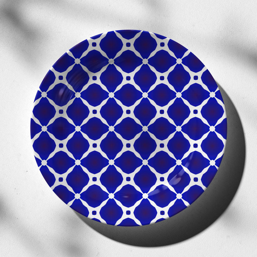 Blue Pottery Style Moroccan VI Decorative Wall Plate
