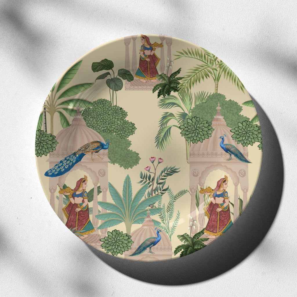Nayikas in the Garden Decorative Wall Plate